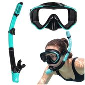 Zestaw do Snorkelingu Maska Okulary do Nurkowania z Rurką Niebiesko Czarny