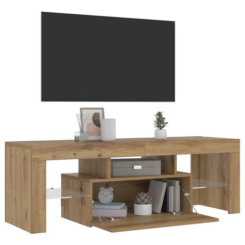 Szafka pod TV z oświetleniem LED, dąb artisan, 120x36,5x40 cm na Arena.pl