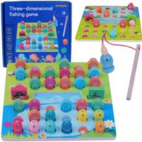 Układanka Montessori drewniane rybki magnetyczne alfabet i cyfry zabawa