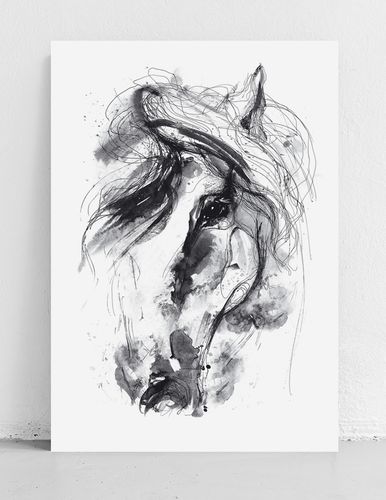 Plakat obraz koń szkic 21x29,7 cm A4 na Arena.pl
