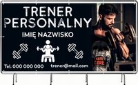 BANER REKLAMOWY 130x80cm OCZKOWANY projekt w cenie TRENER PERSONALNY