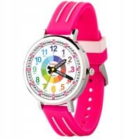 Zegarek dziecięcy Kiddus Time Teacher Polish Pink