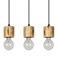 Rustykalna LAMPA wisząca PINO 71689304 Spotlight drewniana OPRAWA ekologiczny ZWIS na listwie sosna bejcowana czarny