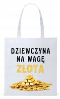 Dla Dziewczyny Żony Torba Eco Biała Shopper Z Nadrukiem Ze Zdjęciem