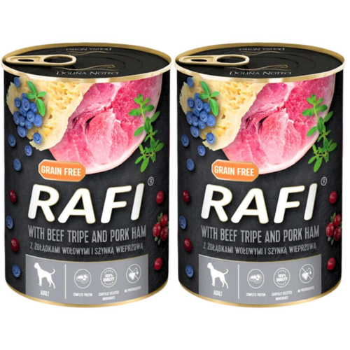 Rafi Mokra karma dla psa Rafi żołądki wołowe z szynką 400 g x 2 sztuk na Arena.pl