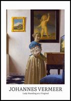 Plakat 70x100cm Design Lady Standing, Vermeer Vintage do Salonu