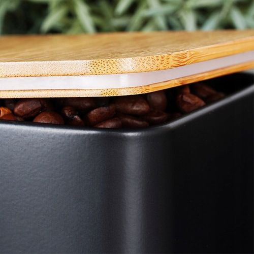 Chlebak CZARNY metalowy bambusowy pojemnik kuchenny na pieczywo chleb na Arena.pl