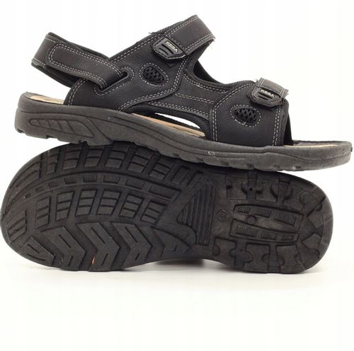 SANDAŁY MĘSKIE CZARNE SPORTOWE REGULACJA NA RZEP na Arena.pl