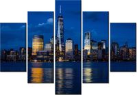 105CM 150CM OBRAZ 5 ELEM NOWY JORK RZEKĄ HUDSON DRUK