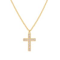 naszyjnik z dużym krzyżem kryształ (c15/roz/75au)