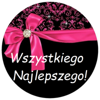 Opłatek na tort Urodziny 18 30 40 50 60 Kokarda Okazjonalny Tekst