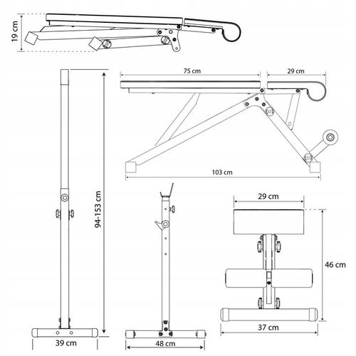 Zestaw kulturystyczny Ławka regulowana składana + Stojaki Do Wyciskania na Arena.pl