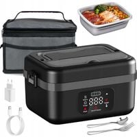 ELEKTRYCZNY LUNCHBOX MOBILNY Z IZOLACJĄ CIEPLNĄ 1000ML DO PODRÓŻY