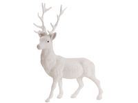 RENIFER OZDOBNY BROKATOWY JELONEK 33 cm BIAŁY