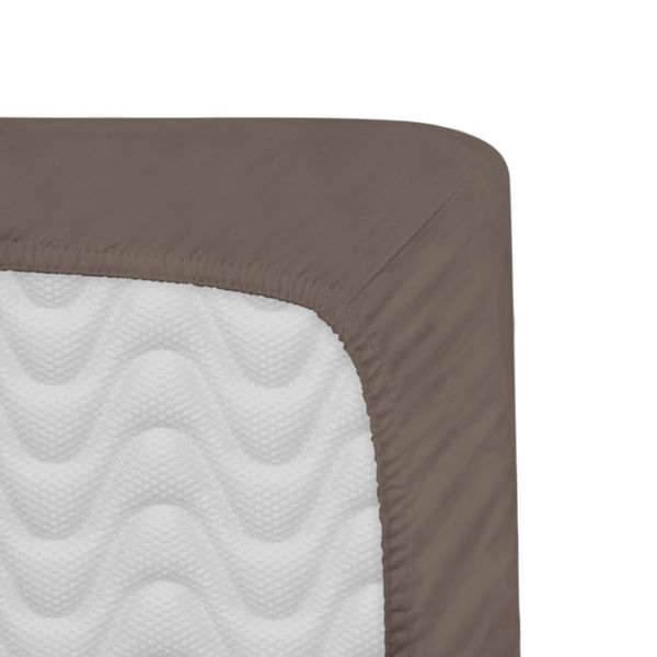 Prześcieradło bawełniane z gumką 140x200 sepia zdjęcie 2