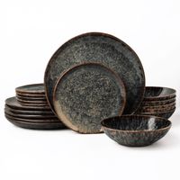 Serwis obiadowy Kasai Żółto zielony na 6 osób Nowoczesny Do zmywarki