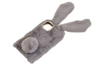 Etui z futerkiem króliczek do Apple iPhone 11 szary