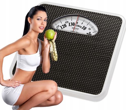 Klasyczna Waga Łazienkowa Mechaniczna Czarna Analogowa 136kg Prosta Obsługa na Arena.pl