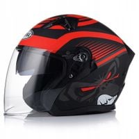 OTWARTY KASK MOTOCYKLOWY CZERWONY MATT SKUTER CHOPER HOMOLOGACJA BLENDA XL