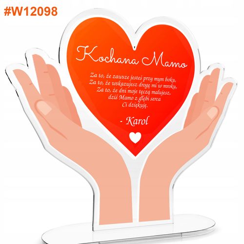 PREZENT DLA MAMY STATUETKA serce na DZIEŃ MATKI kolorowy nadruk na Arena.pl