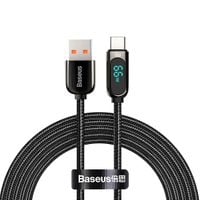 kabel przewód display fast charging data usb-a - usb-c 66w 1m - czarny
