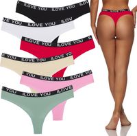 6x Majtki Stringi figi damskie bawełniane koronkowe seksowne zestaw SEXI