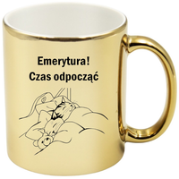 KUBEK ZŁOTY PREZENT DLA EMERYTA EMERYTKI POŻEGNANIE W PRACY URODZINY