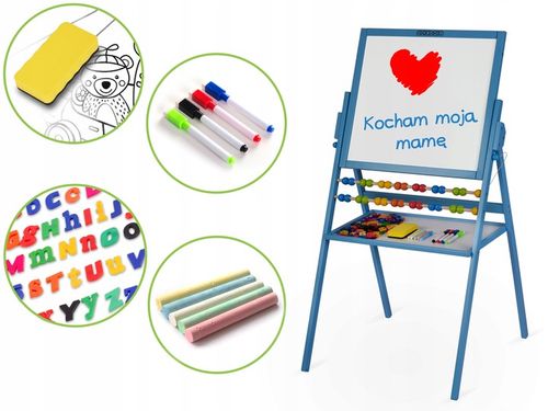TABLICA DWUSTRONNA EDUKACYJNA DLA DZIECI MAGNETYCZNA KREDOWA + AKCESORIA na Arena.pl