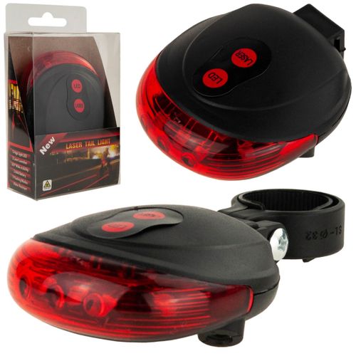 Lampka Rowerowa Laserowa 5 Led Laser na Arena.pl