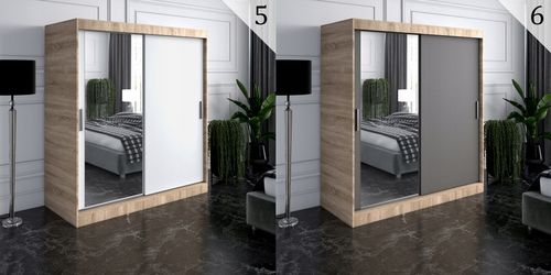 Szafa przesuwna 180cm 2 wnętrza ANTRACYT + ARTISAN na Arena.pl