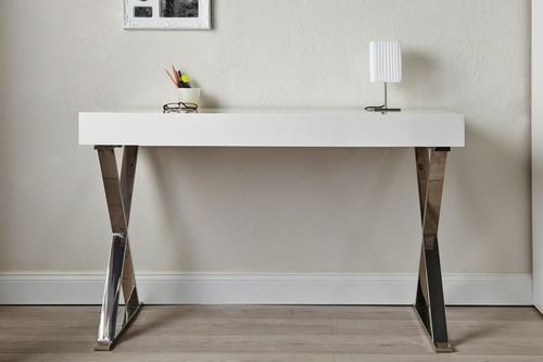 INVICTA biurko APPARTMENT II białe - MDF, chrom na Arena.pl