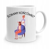 Kubek Dla Fryzjera Barbera Ścinamy Końcówki? Z Nadrukiem Ze Zdjęciem