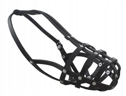 Skórzany Kaganiec dla Dużego Psa Fizjologiczny Regulowany ROTTWEILER MAŁY na Arena.pl