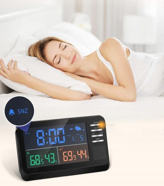 Bezprzewodowa Stacja Pogodowa Zegar Termometr Data zdjęcie 6