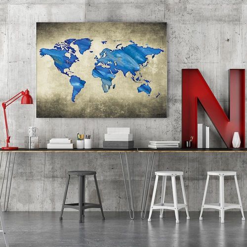 Obraz na płótnie - Canvas, Granatowa mapa świata 60x40 na Arena.pl