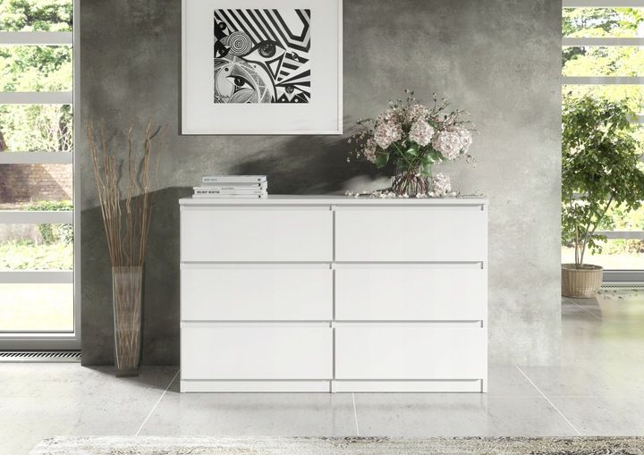 KOMODA 6 SZUFLAD 100CM BIAŁA zdjęcie 6