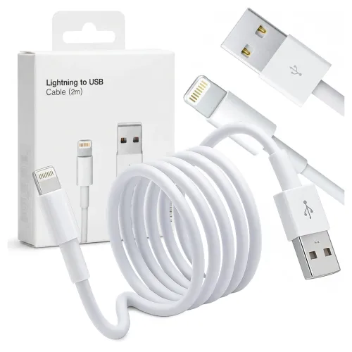 Kabel 2m Lightning do USB-A USB do Apple iPhone, iPad, iPod BOX Biały na Arena.pl