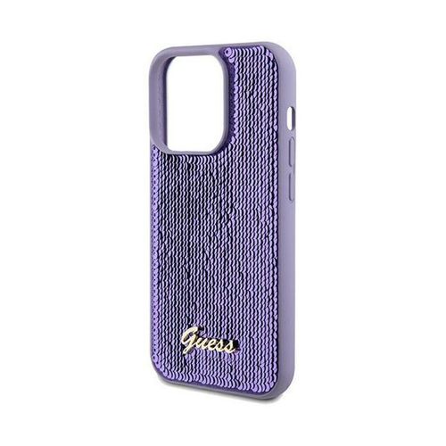 Guess Sequin Script Metal - Etui iPhone 14 Pro (fioletowy) na Arena.pl