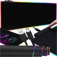 PODKŁADKA POD MYSZKĘ NA BIURKO DUŻA MATA KOLOROWA LED RGB PODŚWIETLANA XXL