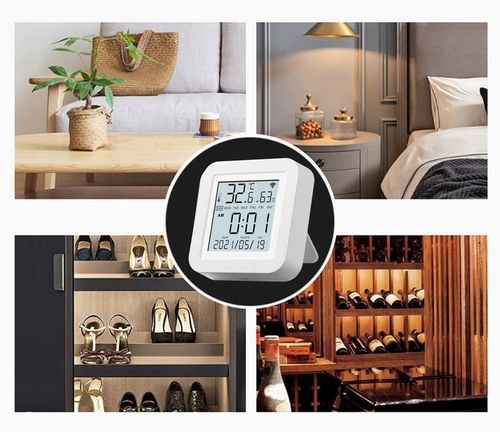 CZUJNIK TEMPERATURY I WILGOTNOŚCI WIFI SMART LIFE TUYA TERMOMETR HIGROMETR na Arena.pl