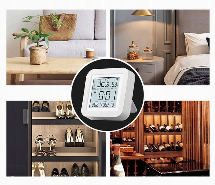 CZUJNIK TEMPERATURY I WILGOTNOŚCI WIFI SMART LIFE TUYA TERMOMETR HIGROMETR zdjęcie 2