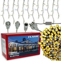 LAMPKI ZEWNĘTRZNE ŚWIĄTECZNE SOPLE 100 LED Z EFEKTEM FLASH FLESZ ŚWIATEŁKA