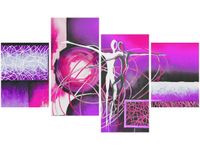 140CM 70 OBRAZ TAŃCZĄCE POSTACIE FIOLECIE ŚCIENNY