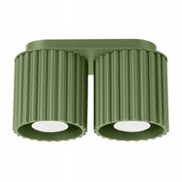 Lampa sufitowa oliwkowa owalna ryflowane spoty 2xGU10 10W AURA Sollux