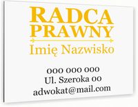 nadruk UV TABLICZKA reklamowa nierdzewna RADCA PRAWNY dibond 40x30