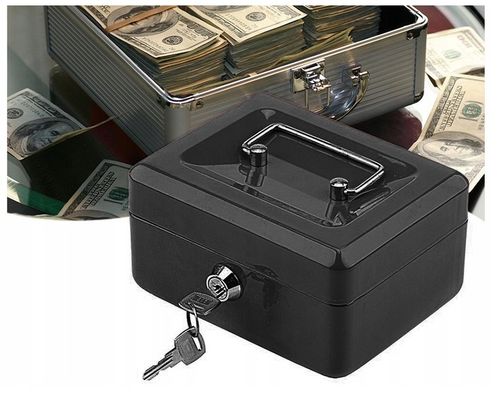 DUŻA KASETKA SEJF METALOWY XXL NA PIENIĄDZE DOKUMENTY + 2 KLUCZYKI na Arena.pl