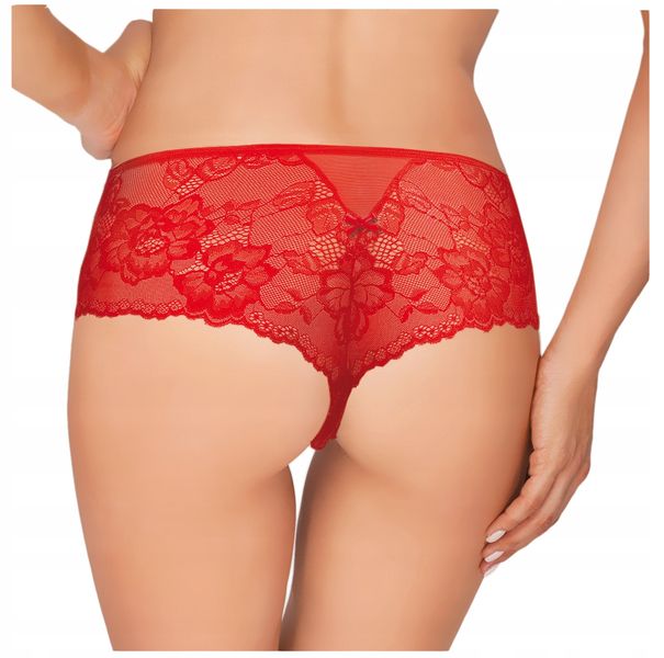 Ewana 092 Koronkowe Szorto Stringi Czerwony M zdjęcie 5