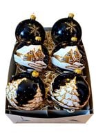 BOMBKI CHOINKOWE SZKLANE DEKOROWANE 10 cm.