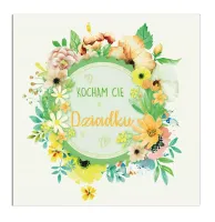 Karnet Okolicznościowy, Wianek Z Kwiatów Dla Dziadka