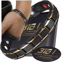 CZARNA ZDROWOTNA BRANSOLETA BRANSOLETKA MĘSKA MAGNETYCZNA MOCNA ORYGINAŁ